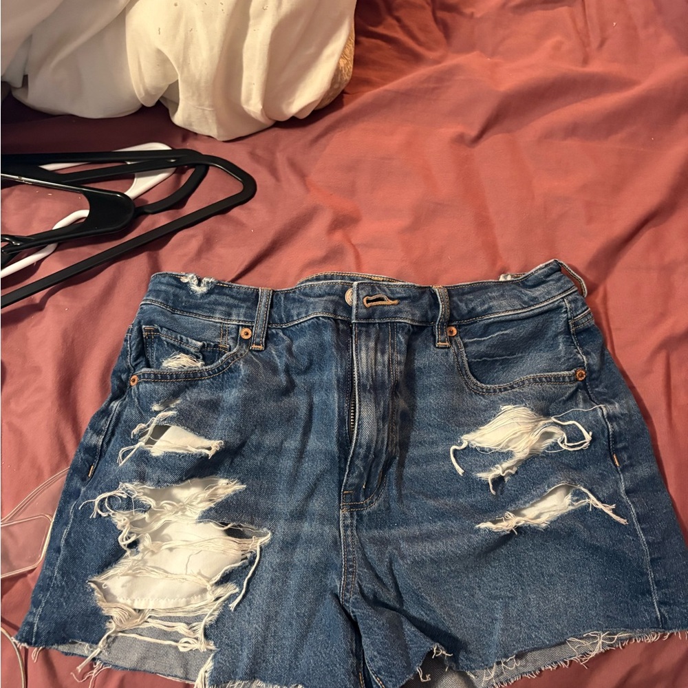 American Eagle Outfitters Ripped Blue Jean Shorts